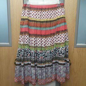 A.Z.I Women's Size Large Lined Maxi Skirt Boho Hippie Floral lace Pheasant